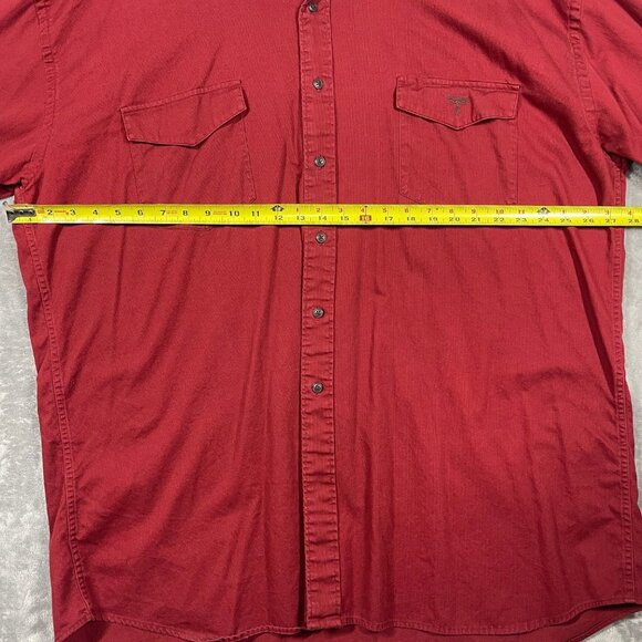 Lucchese 1883 Original Red XXL Long Sleeve Button Cotton Shirt Western Style - Picture 4 of 7